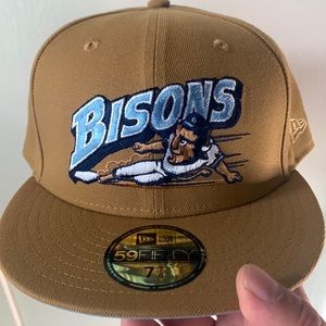 New Era Buffalo Bisons Wheat Glacier Blue Prime Edition 59Fifty Fitted Cap 778